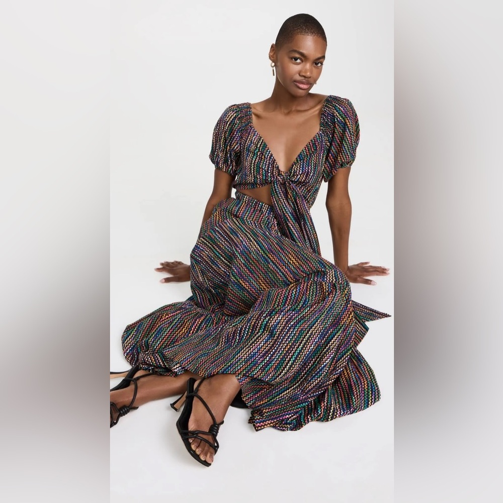 Ramy Brook Multicolor Maxi Dress Deco Rose In Brown
